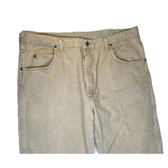 Wrangler Jeans Rugged Wear Men’s 40x30 Tan Beige Denim - Picture 4 of 4